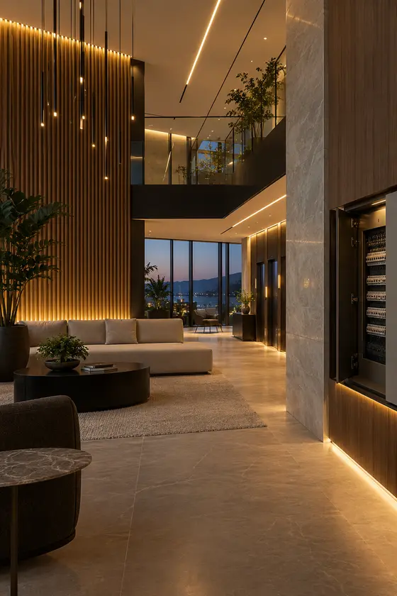 Entrega elétrica de alto padrão com iluminação arquitetural integrada e quadro elétrico organizado
